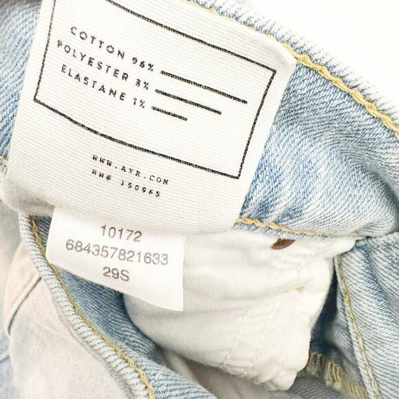 AYR The Sugar Straight Leg Light Wash Denim Jeans Ripped Size 29 Short MINT - Picture 7 of 10